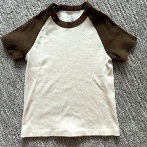 Brandy Melville Ribbed Baseball Tee